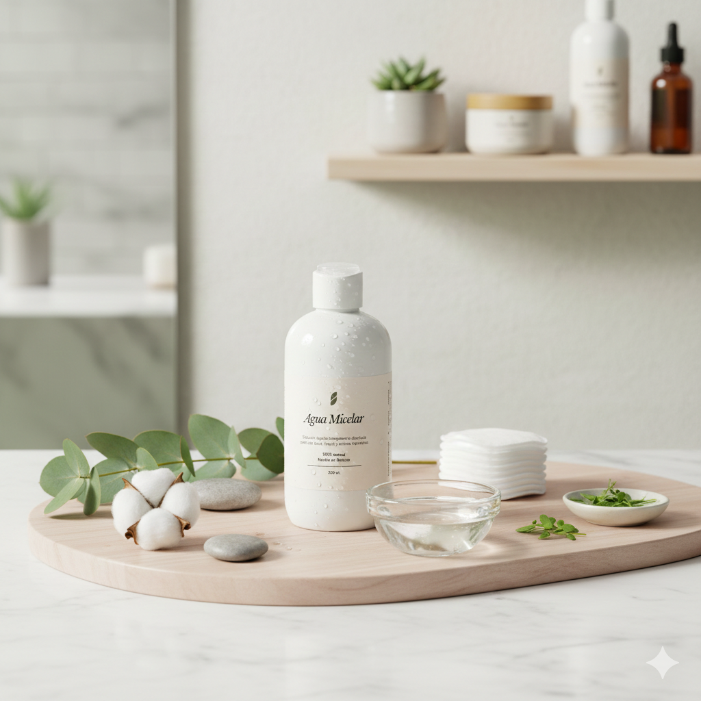 agua micelar natural para limpieza facial de 250 ml