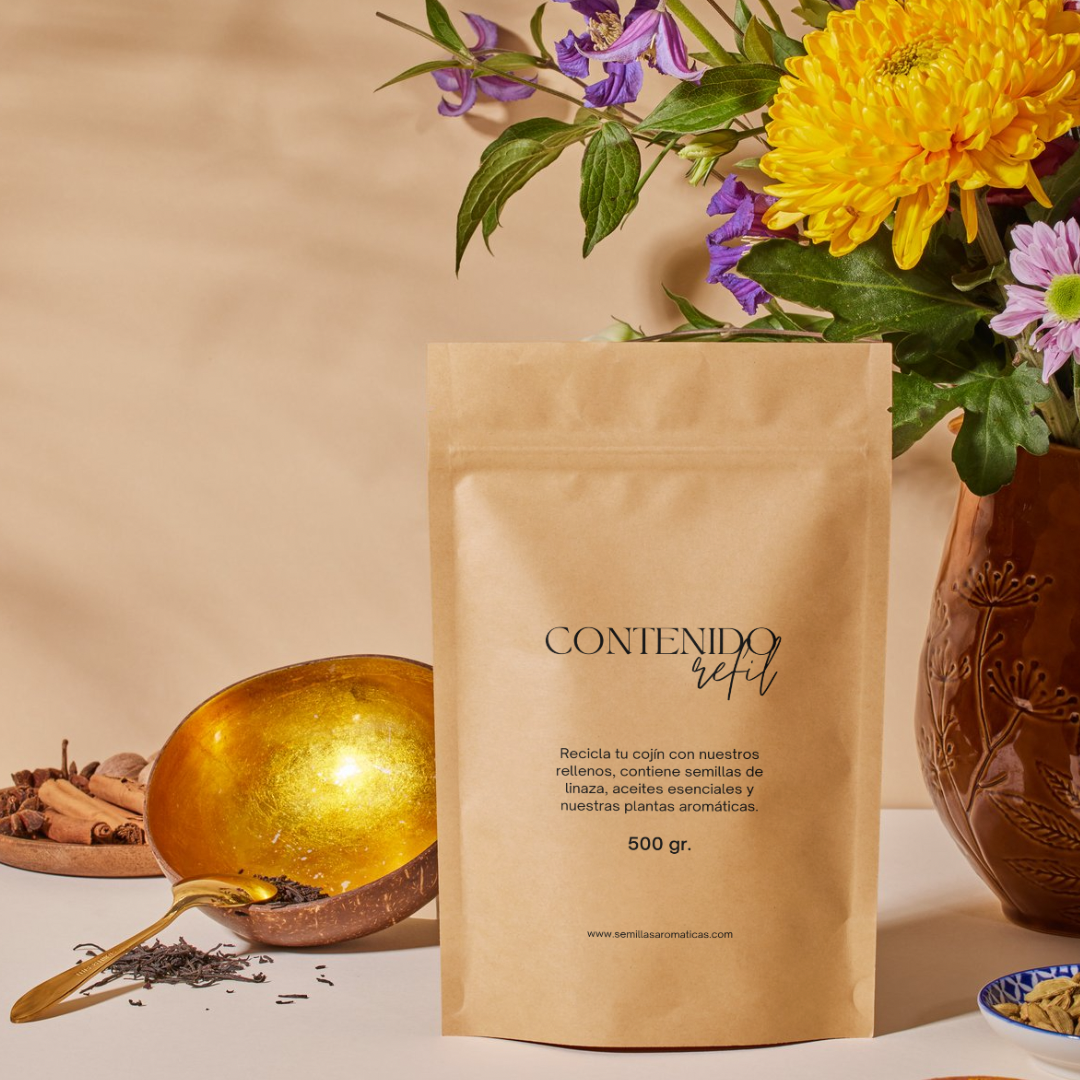 kit de relleno para compresas térmicas con semillas y costura